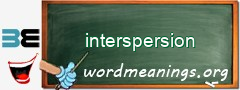 WordMeaning blackboard for interspersion